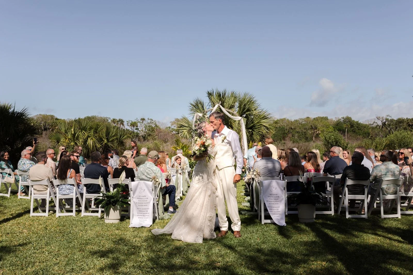 Intimate backyard wedding ceremony on Florida's Historic Coast photographed by Ohlson Photography
