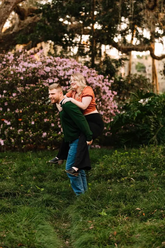 Fun Engagement Session Washington Oaks Garden