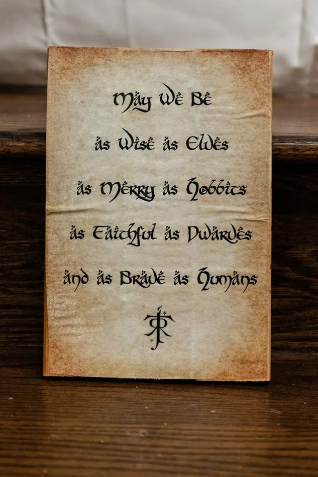 A sign with the Tolkien blessing