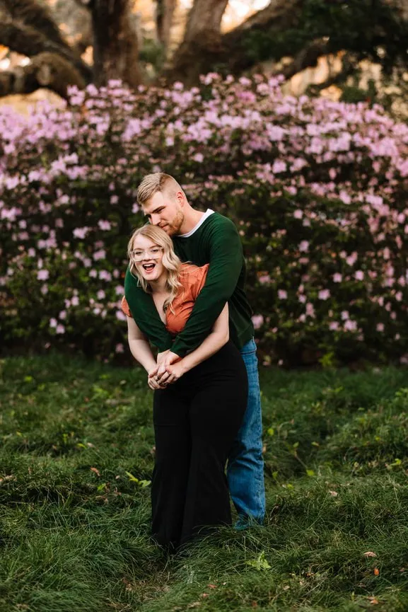 Fun Engagement Session Washington Oaks Garden