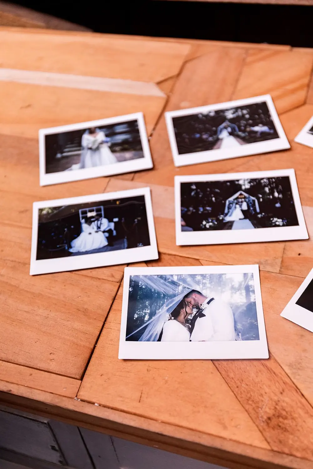 The physical Polaroid prints handed to the couple at the end of the night
