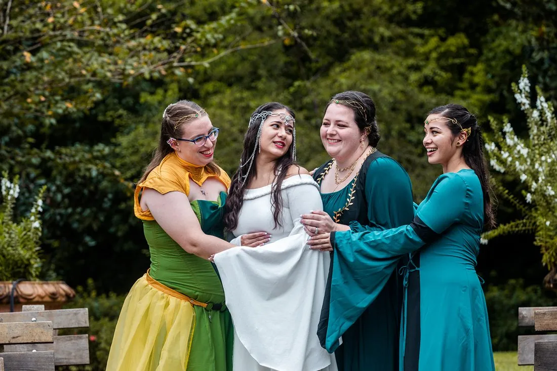 The bride with her elven bridesmaids