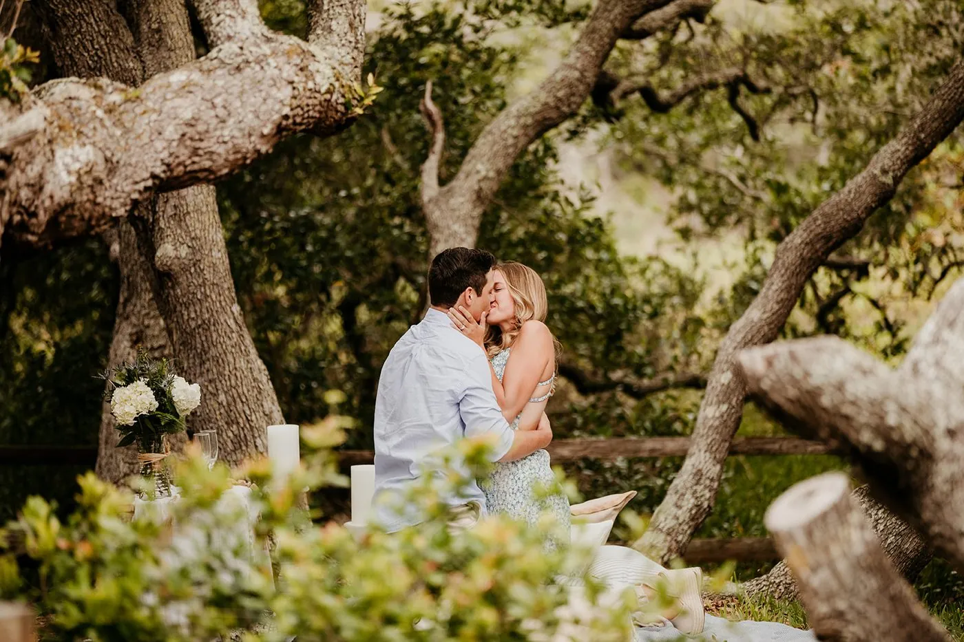 A private oak-tree proposal kiss