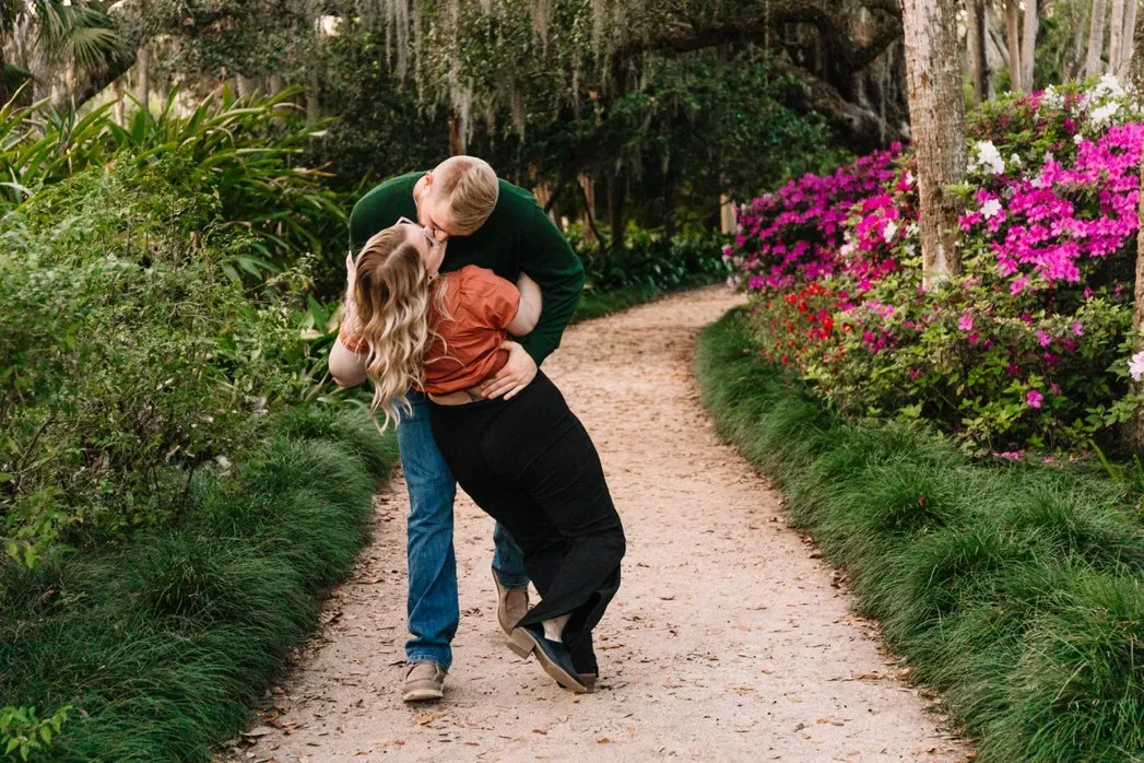 Fun Engagement Session Washington Oaks Garden