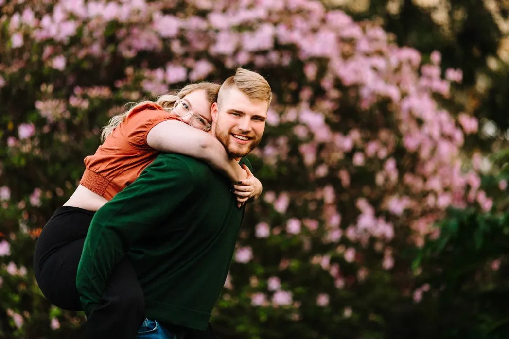 Fun Engagement Session Washington Oaks Garden