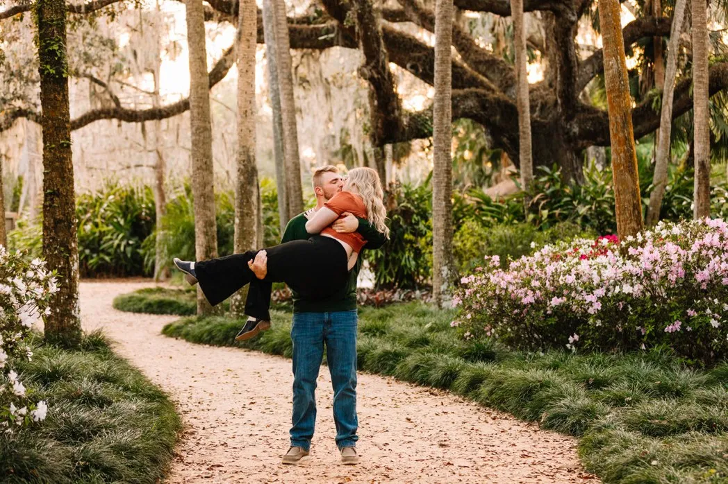 Fun Engagement Session Washington Oaks Garden